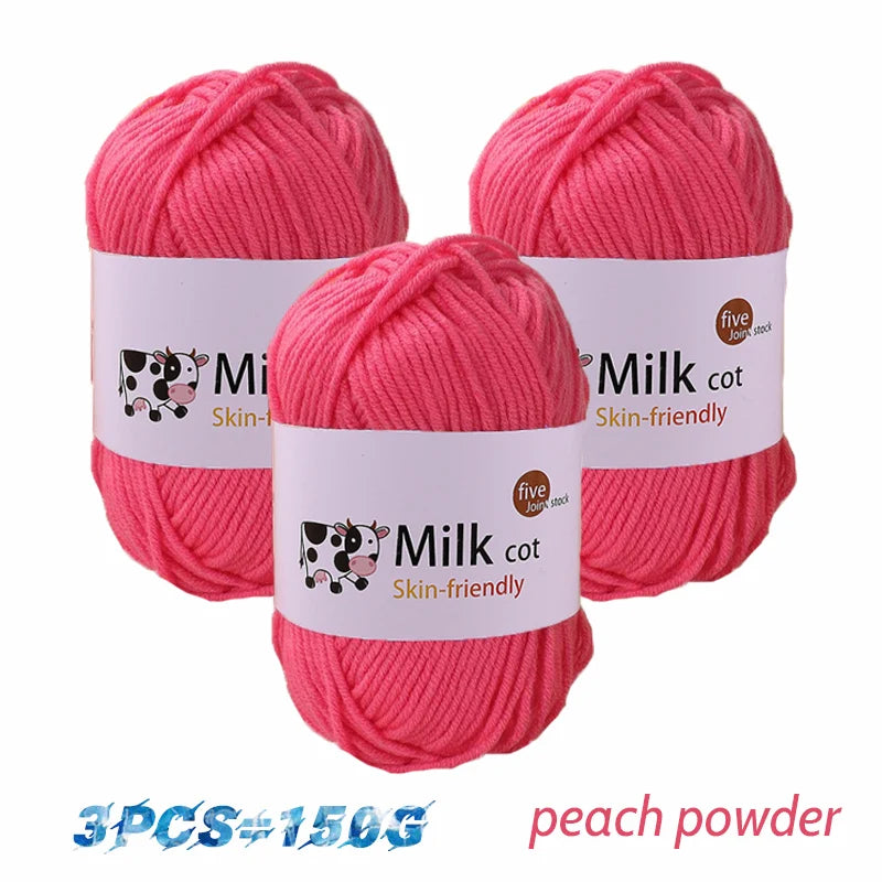 150G Milk Yarn Handmade Medium Coarse DIY Weaving Yarn Ball for Knitting Sweaters, Hats, Scarves and Other Clothing