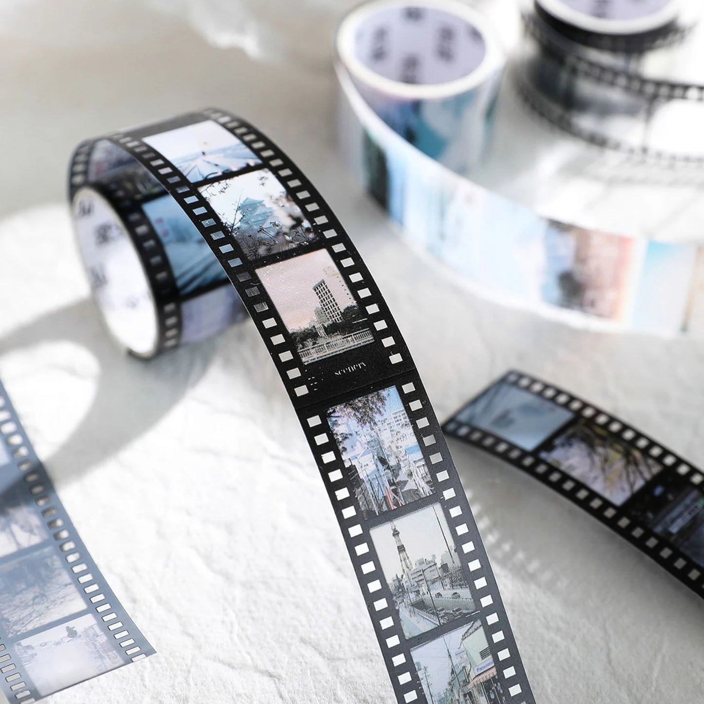 Journamm 25Mm*2M Retro Film Theme PET Tapes DIY Scrapbooking Collage Stationery Decor Journalling Materials Ins Adhesive Tapes