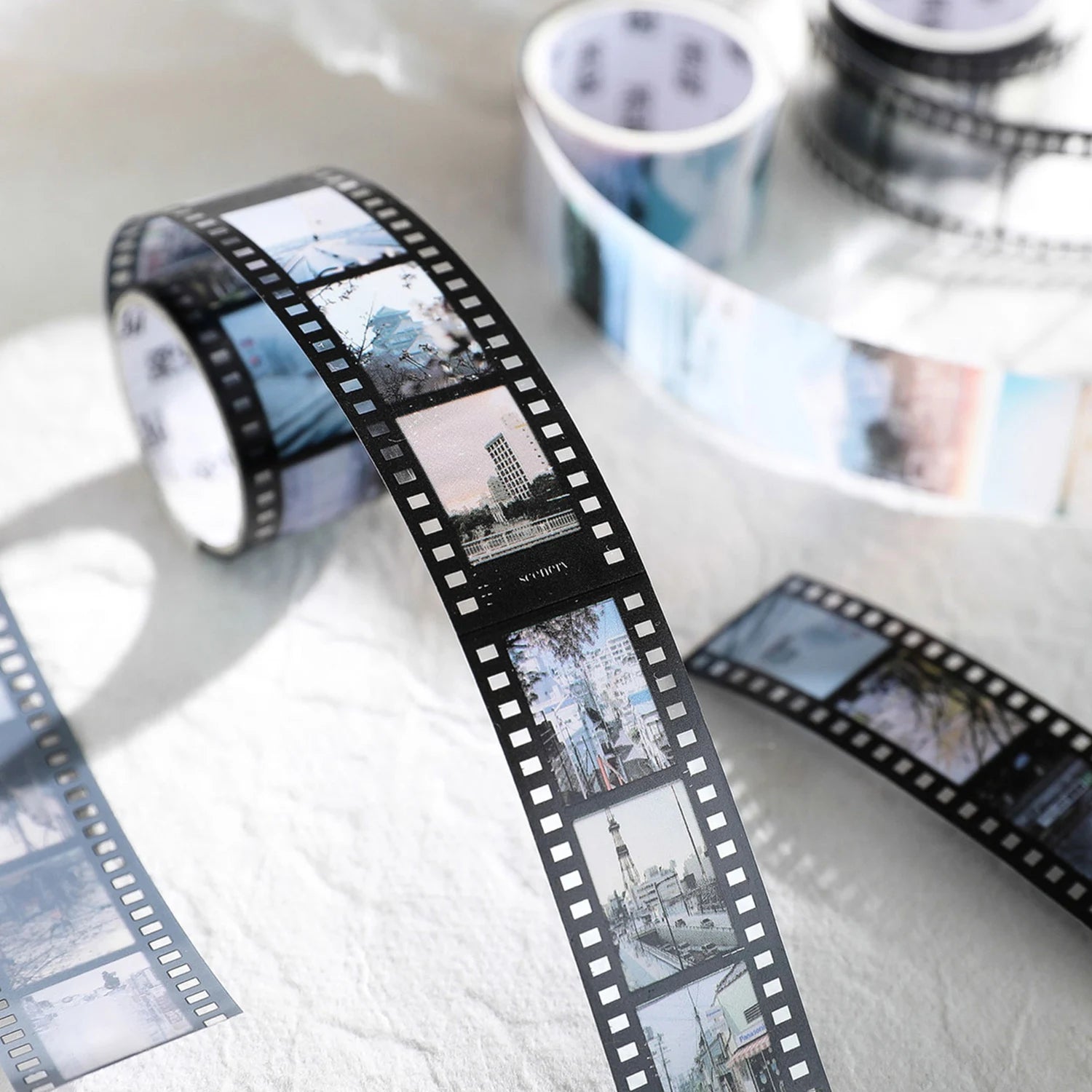 Journamm 25Mm*2M Retro Film Theme PET Tapes DIY Scrapbooking Collage Stationery Decor Journalling Materials Ins Adhesive Tapes