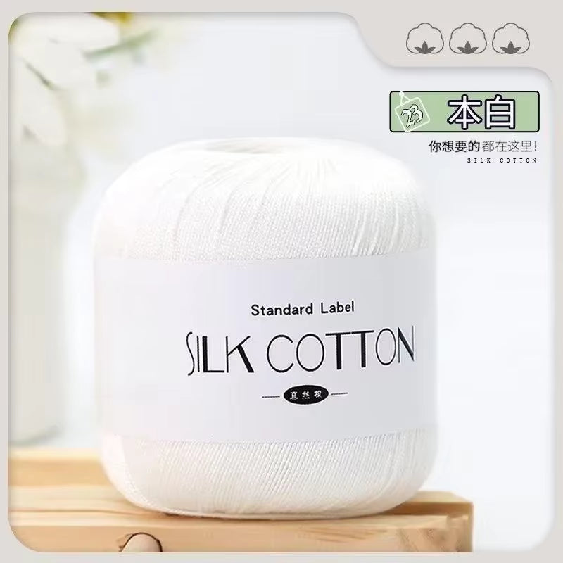 50G/Pc Silk Lace Cotton Milk Crochet Yarn Baby Hand-Knitted Warm Soft Knitting Thread for Hand Knitting Supplies Cross Stitch
