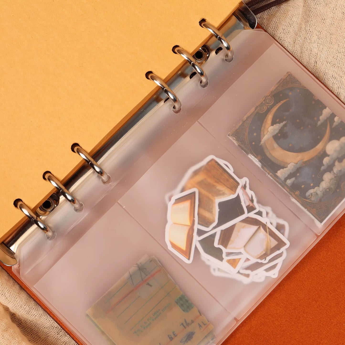 JAIIMAN Recycling Vintage Waterproof Cowhide Journal Notebook with Two Stickers,For Journal Supplies,Arts Crafts,Scrapbooking