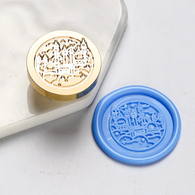 Star Sky Lotus Rose Pattern Wax Seal Stamp Retro Sealing Wax Stamp Replace Head Flowers Leaf Decorate Gift