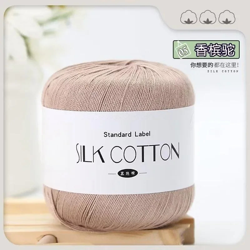 50G/Pc Silk Lace Cotton Milk Crochet Yarn Baby Hand-Knitted Warm Soft Knitting Thread for Hand Knitting Supplies Cross Stitch