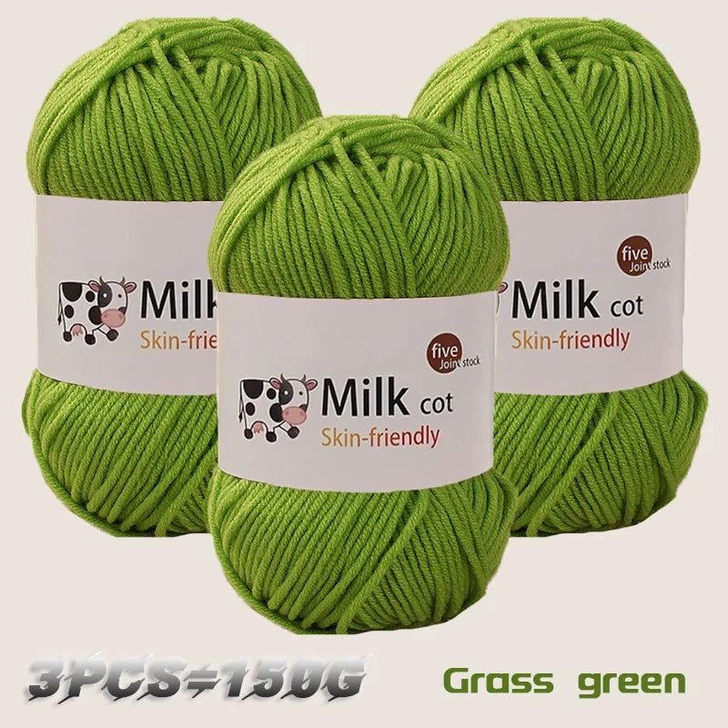 150G Milk Yarn Handmade Medium Coarse DIY Weaving Yarn Ball for Knitting Sweaters, Hats, Scarves and Other Clothing