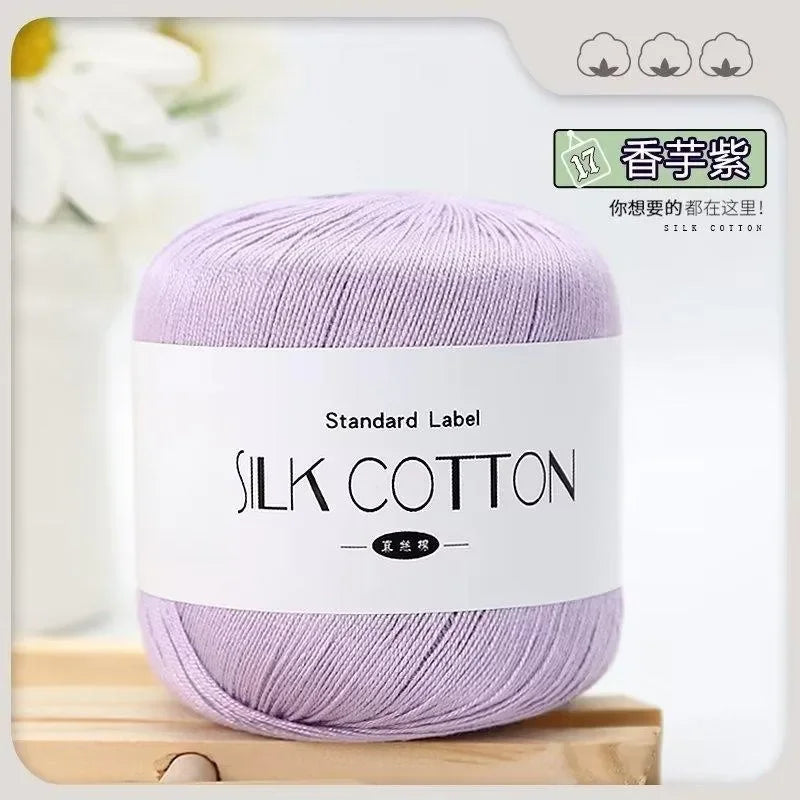 50G/Pc Silk Lace Cotton Milk Crochet Yarn Baby Hand-Knitted Warm Soft Knitting Thread for Hand Knitting Supplies Cross Stitch