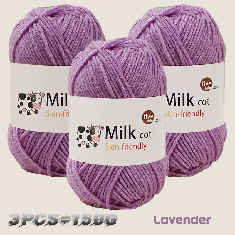150G Milk Yarn Handmade Medium Coarse DIY Weaving Yarn Ball for Knitting Sweaters, Hats, Scarves and Other Clothing