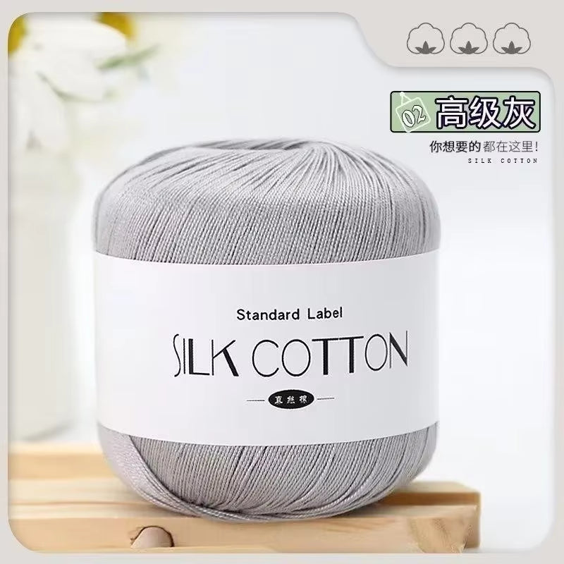 50G/Pc Silk Lace Cotton Milk Crochet Yarn Baby Hand-Knitted Warm Soft Knitting Thread for Hand Knitting Supplies Cross Stitch